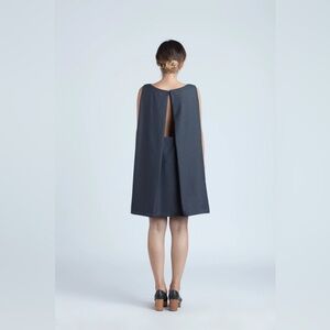 Kaarem tyh.d Boatneck Open Back Dress Midnight Blue sz M Medium sleeveless RARE